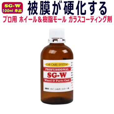 超耐久 ホイール＆樹脂モール専用硬化型ガラスコーティング剤「SG-W」100ml単品 アルミホイール ガラス系 ブレーキダスト シラン　シリカ 車 鉄粉 プロ用 業務用 クリーナー　ホイールコート　ホイル 樹脂 パーツ 洗車 車 sio2 セット キャリパー クロス 撥水 汚れ