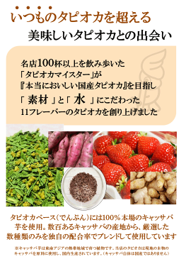 業務用 国産 生タピオカ 18kg（約900杯分）11味から選べるタピオカ