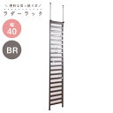 突っ張り パーテーション ラダーラック 幅 40cm ブラウン 壁面収納 日本製 モダン オシャレ ついたて 衝立 省スペース 家具 インテリア おしゃれ オフ...