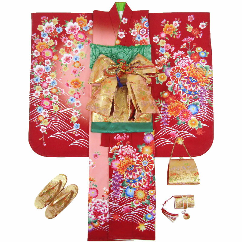 [送料込み]七五三女の子7歳着物20点セット合繊teko02