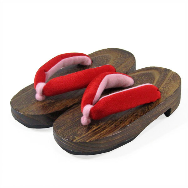 女の子 下駄18cm 赤 aggb15