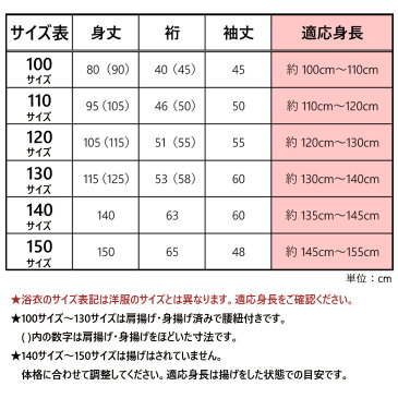 【訳有り】柄おまかせ 女の子浴衣 単品 130〜150サイズ 子供ゆかた wayj