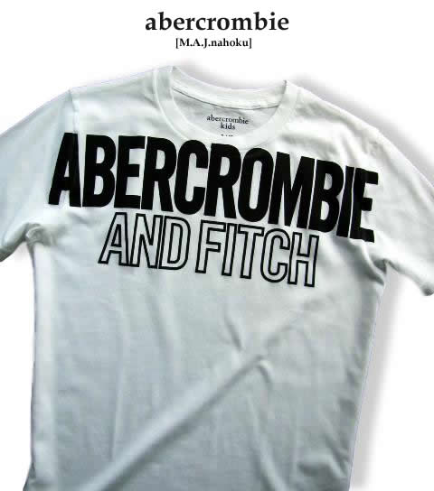 2233-5新品★アバクロンビー abercrombie★ロゴTシャツ2805★白★BOYS