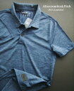 5325-30新品★アバクロンビー＆フィッチ Abercrombie&Fitch★裾パッチポロカットソー3202★紺系★MENS★