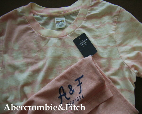 1831新品★アバクロンビー＆フィッチ Abercrombie&Fitch★絞染めカットソー★ピンク★S★WOMENS