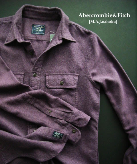 5223新品★アバクロンビー＆フィッチ Abercrombie&Fitch★フランネルシャツ3165★紫系★S★MENS★メンズ