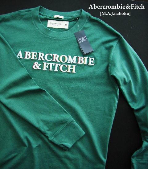 アバクロンビー&フィッチ Tシャツ メンズ 5469-70新品★アバクロンビー＆フィッチ Abercrombie&Fitch★刺繍ロゴロンT3257★青緑★MENS★