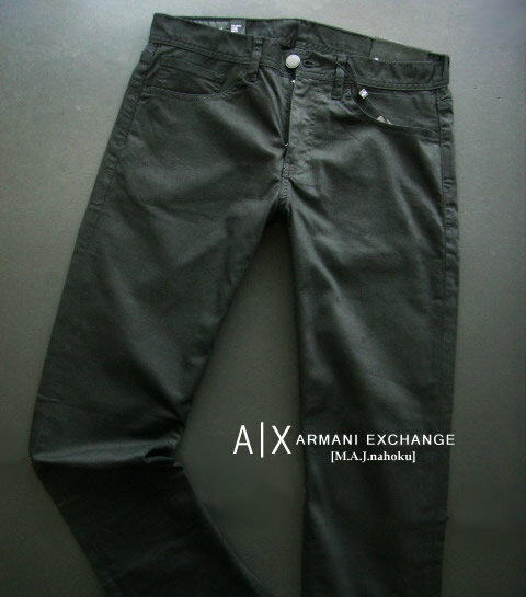 9258-61新品★アルマーニエクスチェンジ ARMANI EXCHANGE★A|X ヴィンテージデニム3235 J16 STRAIGHT★黒★MENS　ジーンズ