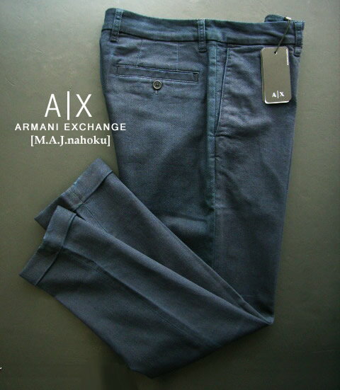 9298-9新品★アルマーニエクスチェンジ ARMANI EXCHANGE★A|X ヴィンテージパンツ3248 J1★濃紺★MENS★