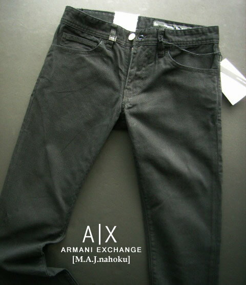 9322新品★アルマーニエクスチェンジ ARMANI EXCHANGE★A|X ヴィンテージデニム3260 J14 SKINNY★黒★28R★MENS★メンズ　ストレッチ　ジーンズ