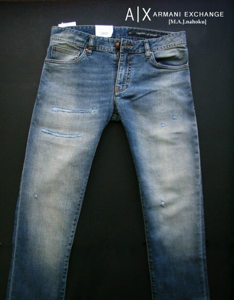 9619-21新品★アルマーニエクスチェンジ ARMANI EXCHANGE★A|X ヴィンテージデニム3277 SKINNY★MENS　ジーンズ