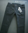 9622新品★アルマーニエクスチェンジ ARMANI EXCHANGE★A|X ヴィンテージデニム3278 SLIM★黒★34R★MENS　ジーンズ