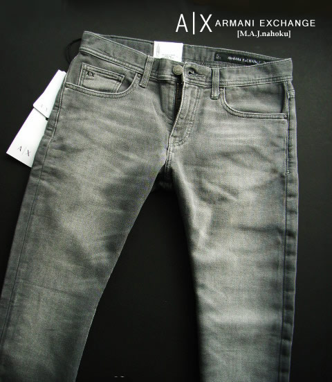 9675-8新品★アルマーニエクスチェンジ ARMANI EXCHANGE★A|X ヴィンテージJOGG系デニム3302 SLIM★グレー★MENS★メンズ　ストレッチ　ジーンズ