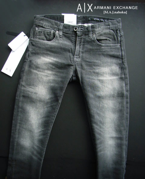 9682-8新品★アルマーニエクスチェンジ ARMANI EXCHANGE★A|X ヴィンテージJOGG系デニム3303 SLIM★濃グレー★MENS★メンズ　ストレッチ　ジーンズ