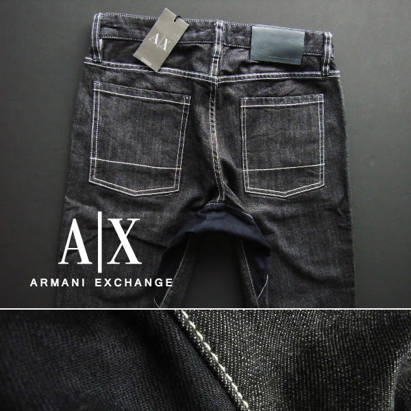 6655-6新品★アルマーニエクスチェンジ ARMANI EXCHANGE★A|X ヴィンテージデニムパンツ2503★濃色★MENS★