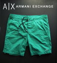 6762-5新品★アルマーニエクスチェンジ ARMANI EXCHANGE★A Xデザイン水着短パン2403★グリーン★MENS★