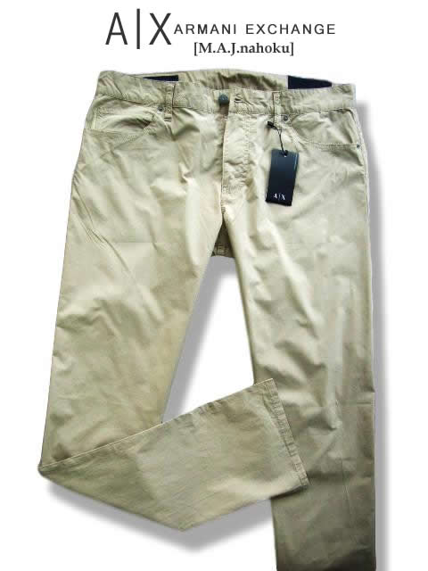 7795-6新品★アルマーニエクスチェンジ ARMANI EXCHANGE★A|X 薄地コットンパンツ2809★ベージュ★MENS