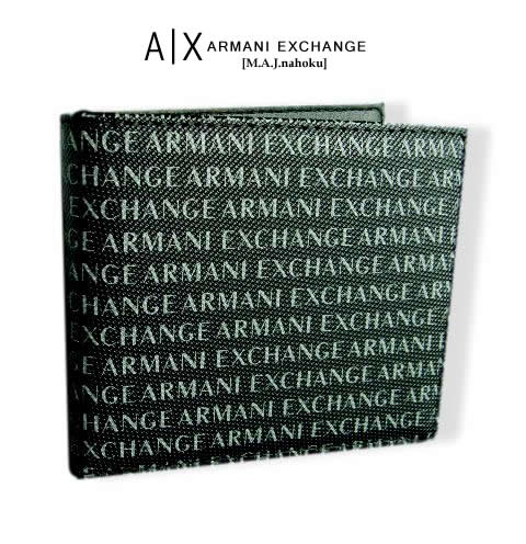 アルマーニ 9423新品★アルマーニエクスチェンジ ARMANI EXCHANGEA｜X ロゴロゴ二つ折り財布3205★黒★MENS