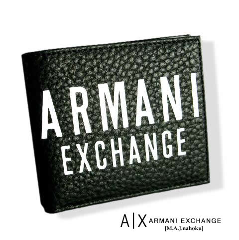 アルマーニ 9417新品★アルマーニエクスチェンジ ARMANI EXCHANGEA｜X ロゴ二つ折り財布3203★黒★MENS