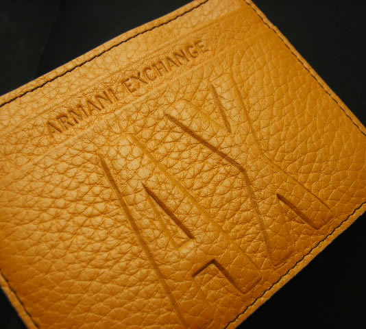 9432新品★アルマーニエクスチェンジ ARMANI EXCHANGEA｜X 本革カードケース3208★黄ベージュ系★MENS