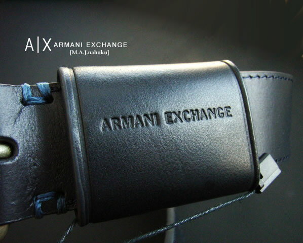 8971新品★アルマーニエクスチェンジ ARMANI EXCHANGE★A｜X牛革ロゴベルト2901★黒★30★MENS★