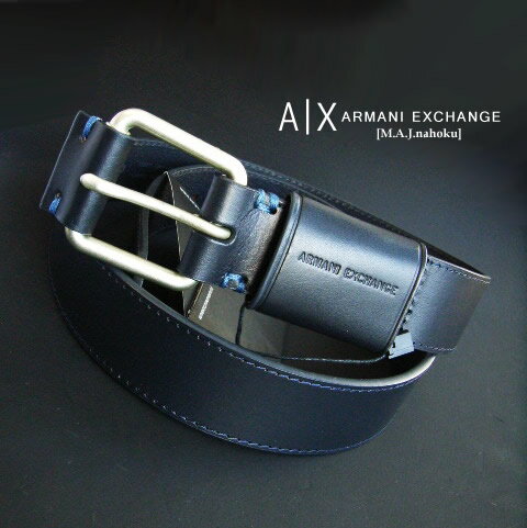 8971新品★アルマーニエクスチェンジ ARMANI EXCHANGE★A｜X牛革ロゴベルト2901★黒★30★MENS★