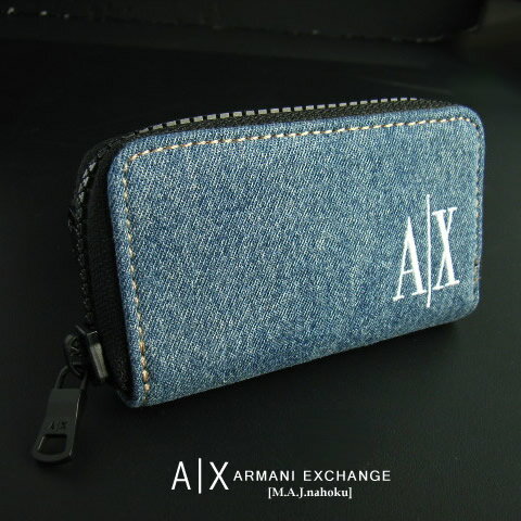 アルマーニ キーケース（メンズ） 9657新品★アルマーニエクスチェンジ ARMANI EXCHANGEA｜X デニム地キーケース3302★紺系★MENS