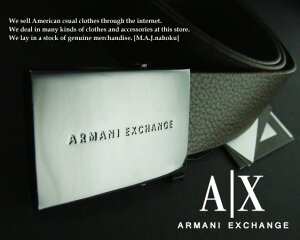 6494-7新品★アルマーニエクスチェンジ ARMANI EXCHANGE★A｜Xデザインバックル付ベルト★カーキグレー★MENS★