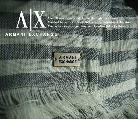 アルマーニ マフラー（レディース） 6608新品★アルマーニエクスチェンジ ARMANI EXCHANGE★A｜Xボーダーストール★白グレー★WOMENS