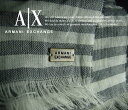 6608新品★アルマーニエクスチェンジ ARMANI EXCHANGE★A｜Xボーダーストール★白グレー★WOMENS