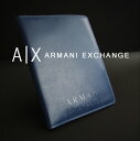 7213新品★アルマーニエクスチェンジ ARMANI EXCHANGE★牛革パスポート カードケース★青系★MENS