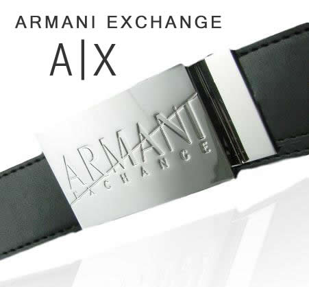 バックルベルト ベルト（メンズ） 7384-98新品★アルマーニエクスチェンジ ARMANI EXCHANGE★A｜Xリバーシブル本革ロゴバックルベルト2701★黒・茶★MENS★