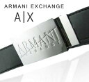 7384-98新品★アルマーニエクスチェンジ ARMANI EXCHANGE★A｜Xリバーシブル本革ロゴバックルベルト2701★黒 茶★MENS★