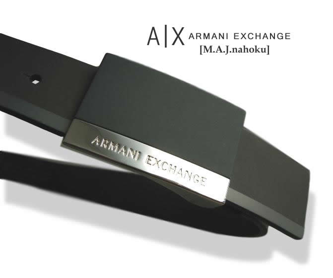 7651-2新品★アルマーニエクスチェンジ ARMANI EXCHANGE★A｜Xデザインバックル付ベルト2805★グレー★MENS★訳有品