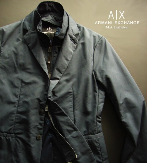 9449新品★アルマーニエクスチェンジ ARMANI EXCHANGE★中綿2釦ジャケット3206★紺★36★MENS★