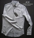 アルマーニ 服 メンズ 9064-5新品★アルマーニエクスチェンジ ARMANI EXCHANGE★デザイン胸裾ロゴシャツ3209★黒グレー系★MENS★