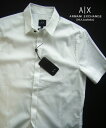 エンポリオ・アルマーニ 9102新品★アルマーニエクスチェンジ ARMANI EXCHANGE★A|X 胸裾ロゴ半袖シャツ3214★白★S★MENS★