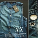 6460新品★アルマーニエクスチェンジ ARMANI EXCHANGE★A|XノースリーブデニムチュニックB111★XS★WOMENS★ 2