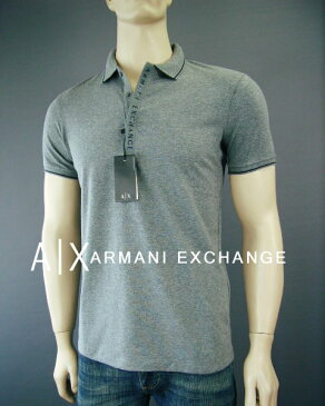 7280-4新品★アルマーニエクスチェンジ ARMANI EXCHANGE★A|X襟ロゴポロカットソー2618★グレー★MENS★