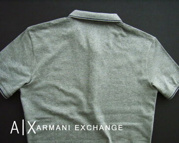 7280-4新品★アルマーニエクスチェンジ ARMANI EXCHANGE★A|X襟ロゴポロカットソー2618★グレー★MENS★