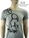 7970-9新品★アルマーニエクスチェンジ ARMANI EXCHANGE★デザインロゴVネックTシャツ2902★グレー系★MENS★