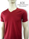 7985新品★アルマーニエクスチェンジ ARMANI EXCHANGE★ロゴロゴVネックTシャツ2906★エンジ★XS★MENS★