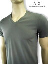 アルマーニ 服 メンズ 8122-8新品★アルマーニエクスチェンジ ARMANI EXCHANGE★胸ロゴVネックTシャツ2862★グレー★MENS★メンズ