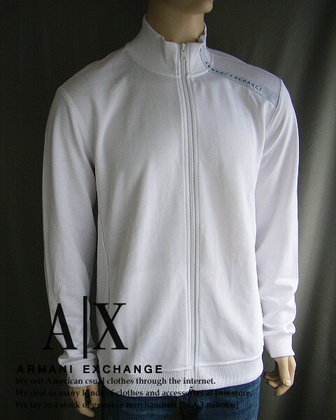 1769新品★アルマーニエクスチェンジ ARMANI EXCHANGE★肩ロゴジップジャケット★白★XS★MENS★