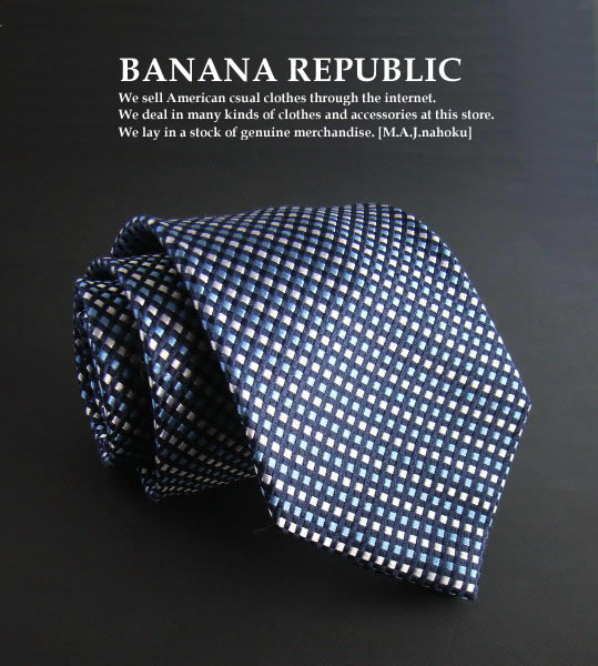 941★バナナリパブリック BANANA REPUBLIC★ネクタイ 織ステッチ★紺系★MENS