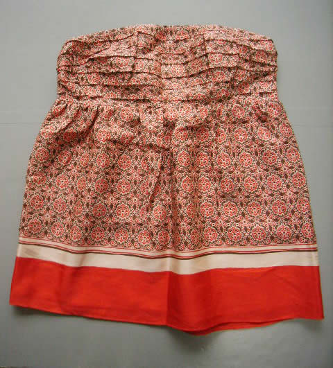 663-4新品★バナナリパブリック BANANA REPUBLIC★デザインキャミチュニック柄★オレンジ系★WOMENS