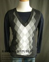724新品★バナナリパブリック BANANA REPUBLIC★アーガイルニットベスト★グレー★M★WOMENS