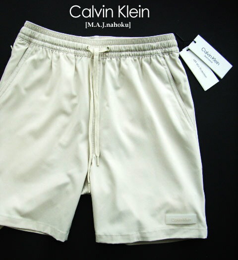 438-9新品★カルバン・クライン Calvin Klein★ロゴ水着短パン3307★ライトベージュ★MENS