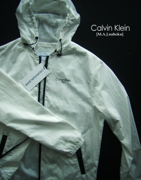 カルバン・クライン 328-41新品★カルバン クライン　Calvin Klein★ナイロンジップジャケット3201★白★MENS