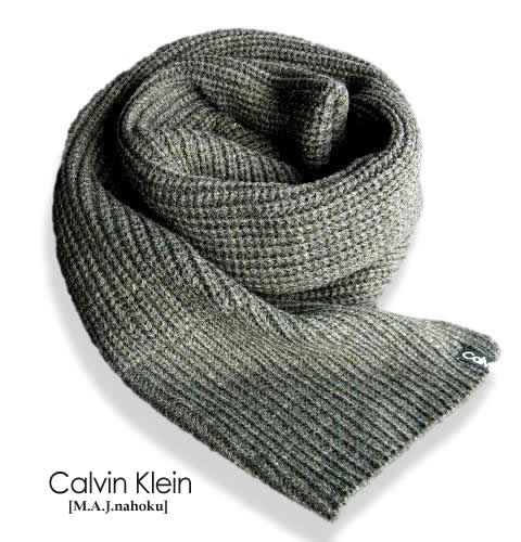 カルバンクライン 378新品★カルバン・クライン　Calvin Klein★リブマフラー3206★グレー★MENS